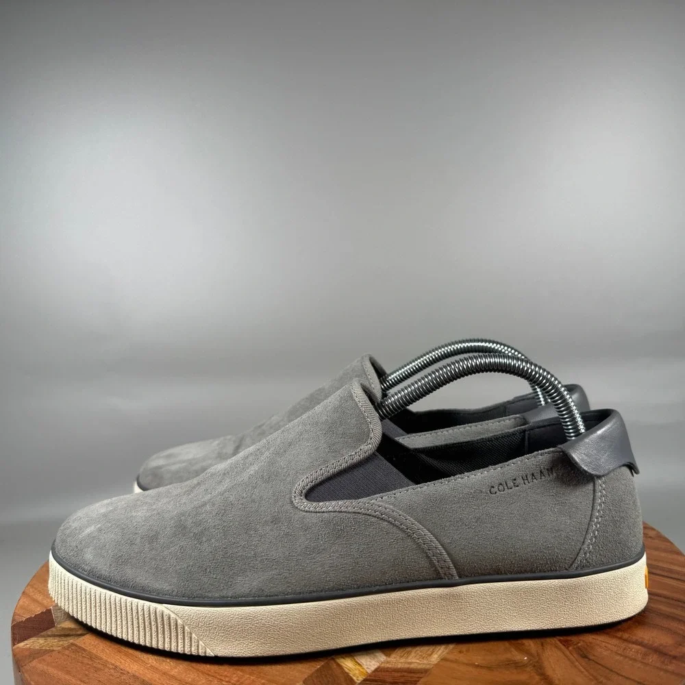 Cole Haan Mens GrandSeries Gray Suede Slip On Sneakers C35270 Size 8M